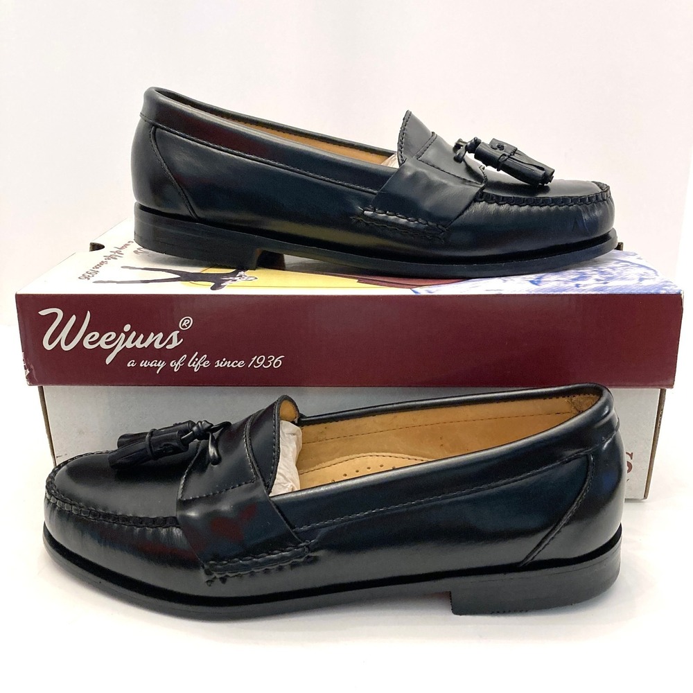 Men’s Black Leather Tassel Loafers